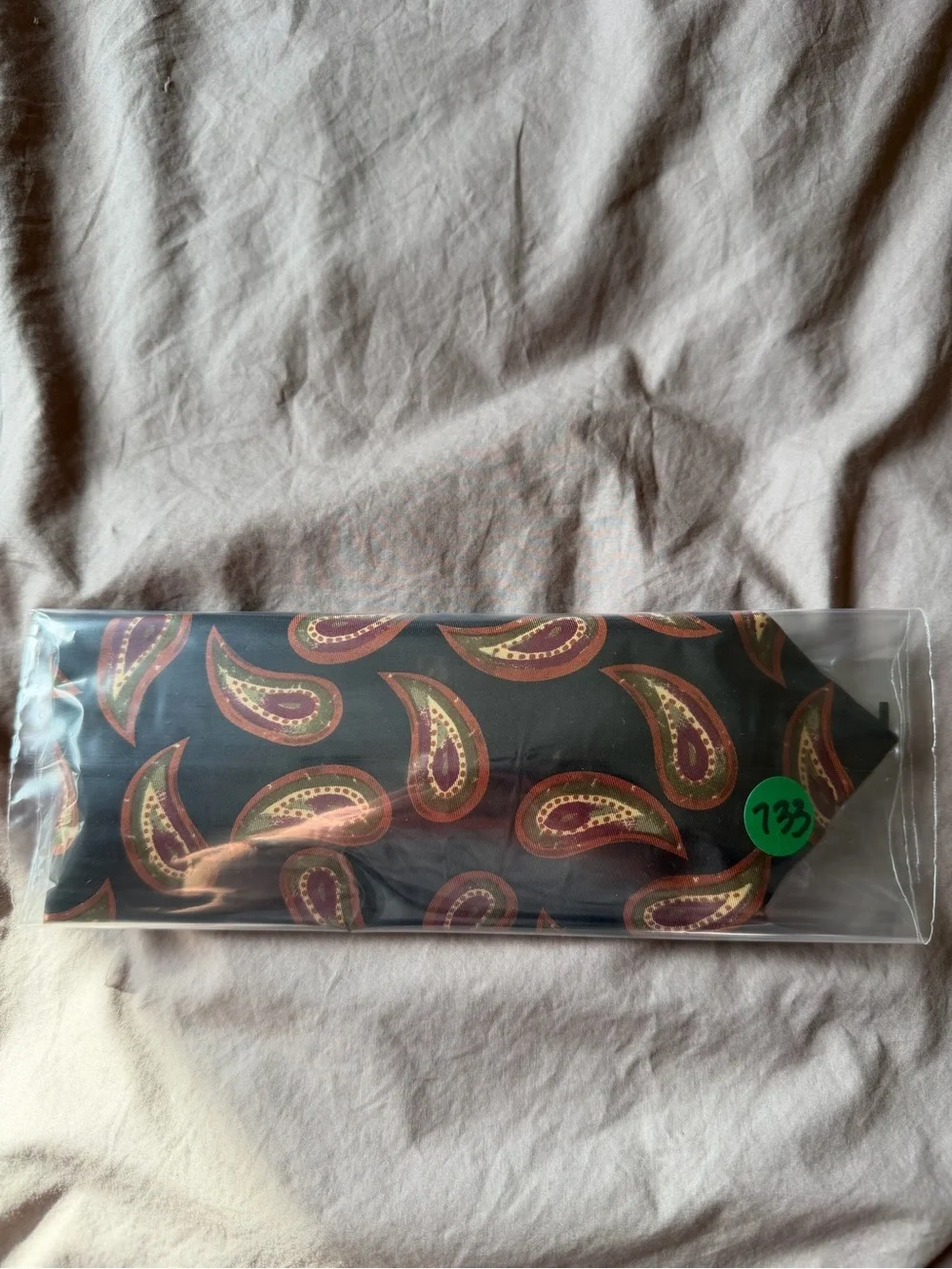 Britches of Georgetown Black Paisley Silk Tie with Red and Gold Accents